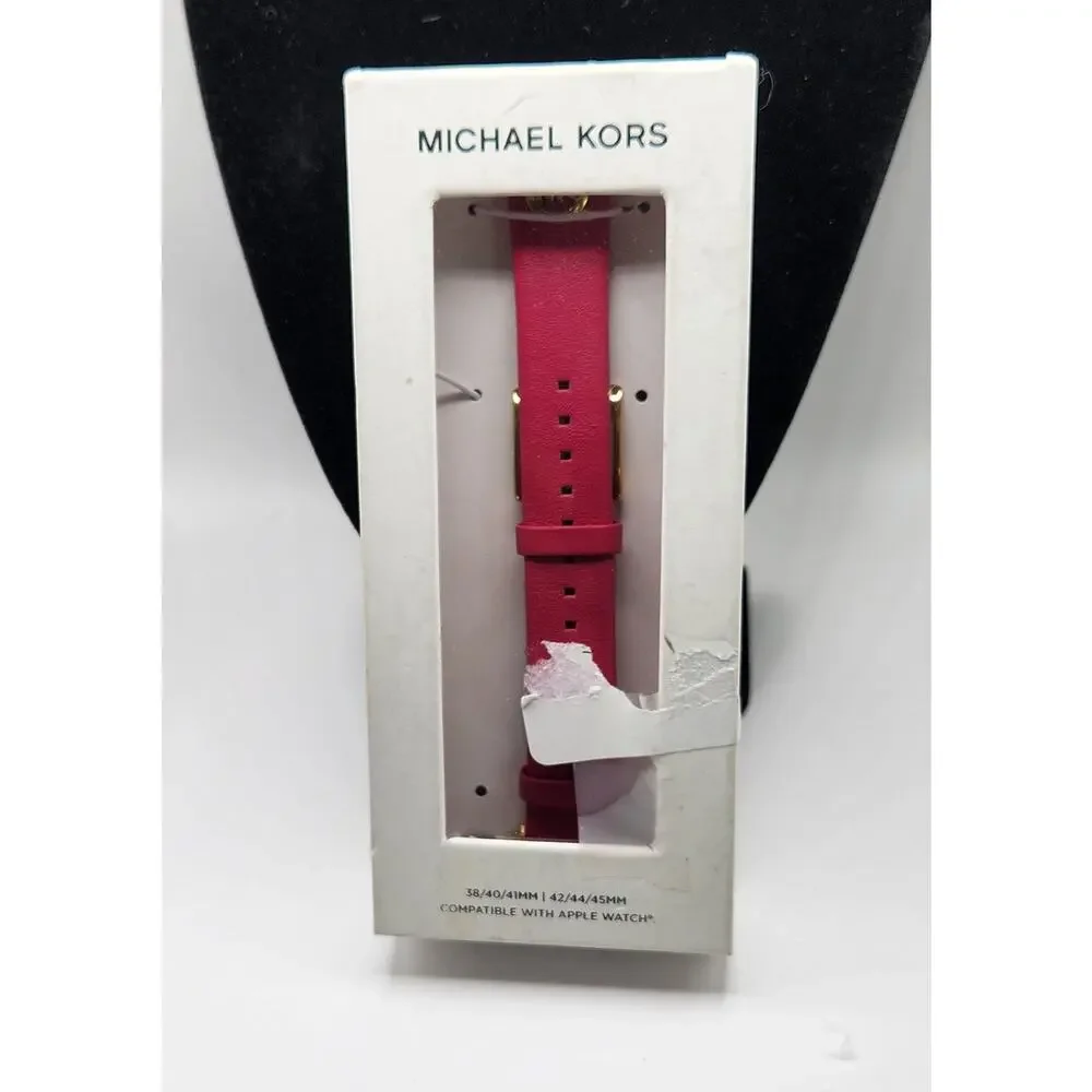 Michael Kors Women's Fuchsia Leather Strap - Fits All Apple Watch